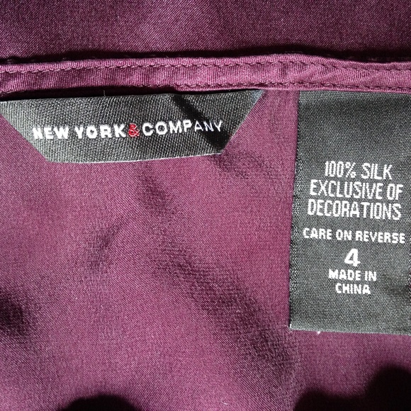 New York Company Cami Burgundy 100% Silk Lace Trim - Picture 3 of 8